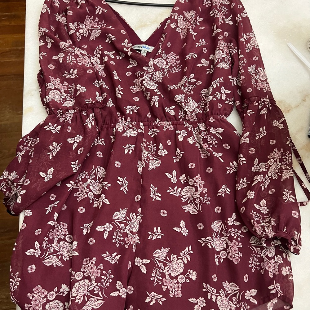 Bailey Blue Burgundy Floral Jumpsuit